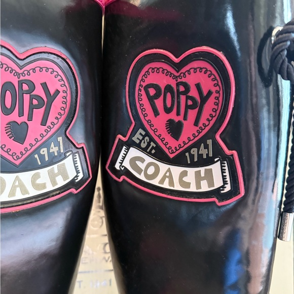 Coach Roxanne Poppy Rain Boots Size 8 - Picture 3 of 14